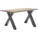 Mäusbacher Schreibtisch Eiche sägerau / Schwarz