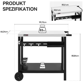 Royal Gourmet Grillwagen 137,5 kg Edelstahl silber