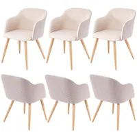 MCW Esszimmerstuhl MCW-D71, Stuhl Küchenstuhl, Retro Design, Armlehnen Stoff/Textil