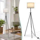 EMKE Stehlampe Schwarz Stativ Stehleuchte Wohnzimmer, E27 Standleuchte mit Fußschalte, Vintage Leselampe Stehlampe Schlafzimmer Floor Lamp Bogenlampe LED Stehlampe