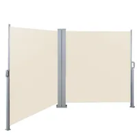 Svita Doppelseitenmarkise ausziehbar freistehend Sichtschutz 600x200 cm Beige