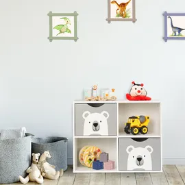 Relaxdays Kinderregal Bär 60 x 48 x 24,5 cm MDF weiß/grau