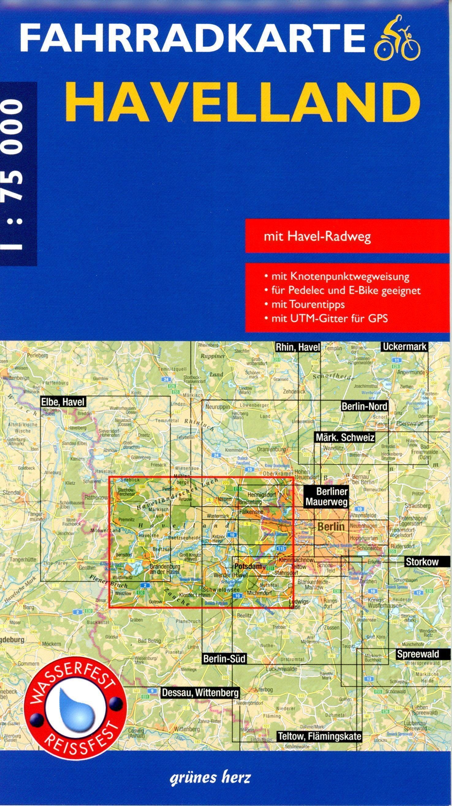 Fahrradkarte Havelland  Karte (im Sinne von Landkarte)