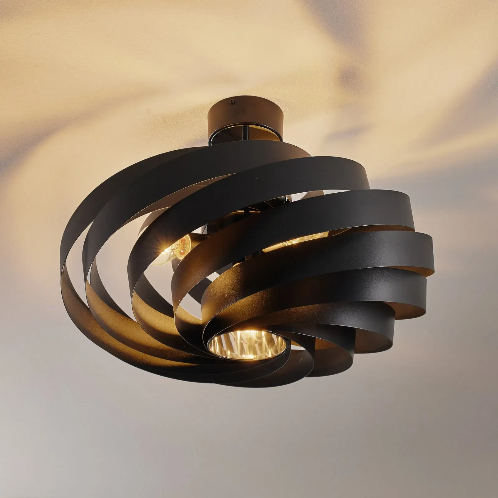 Deckenleuchte Domiluce, Vento, dimmbar, Schwarz, für Wohnzimmer, Metall, Modern - 38