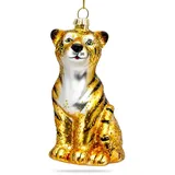SIKORA Tiger besondere Weihnachtskugel Glas Christbaumschmuck Deko Figur Weihnachten Anhänger Ornament - Trend Line - BS463
