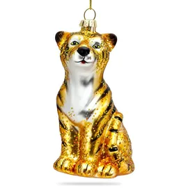SIKORA Tiger besondere Weihnachtskugel Glas Christbaumschmuck Deko Figur Weihnachten Anhänger Ornament - Trend Line - BS463