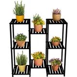 Relaxdays Blumenregal 81 x 80 x 28,5 cm Schwarz