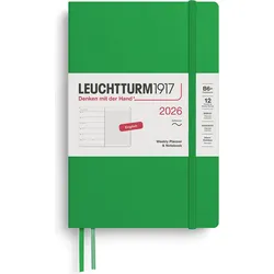 Leuchtturm 1917 Wochenplaner mit Notizbuch 2026 EN B6+, hellgrün