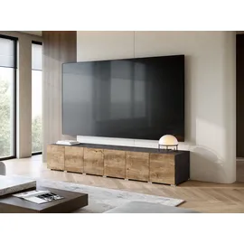OTTO home Denver TV-Lowboard 219,6 cm Schwarz/Braun Holzwerkstoff