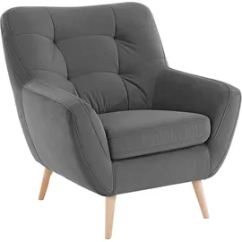 exxpo - sofa fashion Sessel Scandi Mikrofaser 87 x 92 x 92 cm Grau