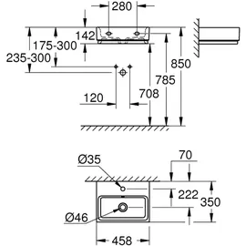 Grohe Cube Keramik Handwaschbecken 45,5 x 35 cm (3948300H)
