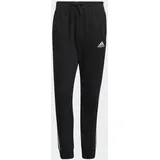 adidas Essentials French Terry Tapered Cuff 3-Streifen Hose Black / White S