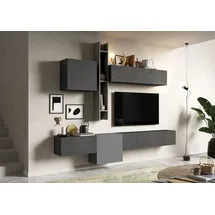 Home Affaire Wohnwand HOME AFFAIRE "Infinity, 6tlg. Breite 262 cm, Höhe variabel, Schrankwand, Anbauwand", grau (steingrau (ardesia), bleigrau (piombo)), B:262cm H:220cm T:30cm, Kastenmöbel-Sets, Wohnwand, (Lowboard hängend, 2x Hängeschrank, 2x Hängewürfel, Wandregal)