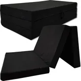Klappmatratze Camper Wohnmobil-Matratze Faltmatratze 180 x 65 x 7cm schwarz - Schwarz