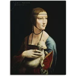 Artland Wandbild »Dame mit dem Hermelin Porträt«, Frau, (1 St.), als Leinwandbild, Poster, Wandaufkleber in verschied. Größen Artland Farbe Bild(er): schwarz