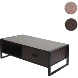 Couchtisch HWC-A27, Beistelltisch Wohnzimmertisch, 41x120x60cm 3D-Struktur, Metall MDF ~ dunkelbraun
