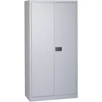 BISLEY Flügeltürenschrank Metall 40 x 91,4 x 180,6 cm Silber 3 Fachböden abschließbar