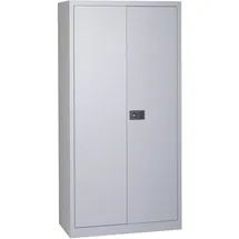 BISLEY Flügeltürenschrank Metall 40 x 91,4 x 180,6 cm Silber 3 Fachböden abschließbar