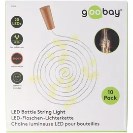goobay LED Flaschenlicht Lichterkette 2 m Braun/Silber/Kupfer