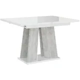 ALTDECOR Esstisch ausziehbar, ideal als Küchentisch, Esszimmertisch - oder Wohnzimmertisch, solide Konstruktion aus Möbelplatte, 120 -160x90x75 c... - Weiß/Silber