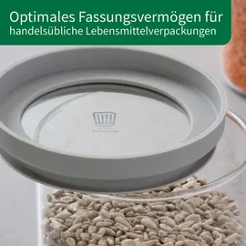 Fackelmann Vorratsbehälter mit Glasdeckel – 500 ml, Borosilikatglas, luftdicht & stapelbar, spülmaschinengeeignet