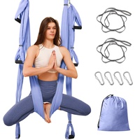 Leogreen Yoga Hängematte, Aerial Yoga Schaukel, Anti-Schwerkraft Yoga Pilates, mit 6 Griffen, Nylon-TAFT, bis 300 kg belastbar (Helles Lila)