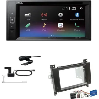 EHO Pioneer AVH-A240DAB Autoradio Bluetooth DAB DVD USB passend für Mercedes Benz Vito Viano 2006-2014 inkl Canbus Quadlockstecker