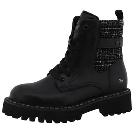 Mustang Winterboots MUSTANG SHOES "Tilda", Damen, Gr. 38, schwarz, Lederimitat, Textil, kariert, Schuhe Winterboots, Plateauboots, Winterboots mit Chunky Plateausohle