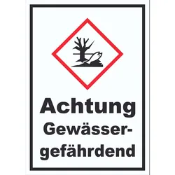 Schild Gewässergefährdend Verunreinigung von Wasser hochkant A4 (210x297mm)