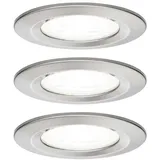 Paulmann 92979 LED-Einbauleuchte 3er Set LED Einbauleuchte Nova rund 3x6,5W 3x470lm 230V 4000K Eisen gebürstet