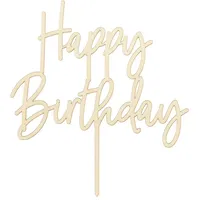 Partydeco Cake Topper Happy Birthday 16,5cm Tortendeko Kuchendeko Cupcake