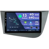 9 Zoll 2 Din Android Autoradio Autoradio für Seat Leon MK2 2005-2012 Radio mit GPS Navi Unterstützung Bluetooth | DAB+ | USB | Autospiel | WLAN | 4G| Mirror-Link | RDS | USB 4G+64G