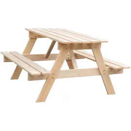TIMBELA Kindersitzgarnitur aus naturholz- H50 x 90 x 90 cm - Natur