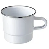 Gräwe Stapelbecher emailliert 8 cm weiß, 300 ml Inhalt