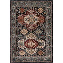 Teppich FLAIR RUGS "Gillingham", blau, B:120cm H:12mm L:170cm, Kunstfaser, Teppiche, Vintage Stil