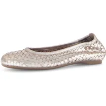 Gabor Ballerina GABOR, Damen, Gr. 38,5, gold (goldfarben), Glattleder, geflochten, metallic, Schuhe Ballerina, Schlupfschuh, Frühlingsschuh, Businessschuh mit tollem Flechtmuster