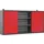 Jan Nowak Hängeschrank Werkzeugschrank Werkstattschrank Metallschrank Lochwand Metall, 120 cm x 60 cm x 20 cm Anthrazit/Rot)