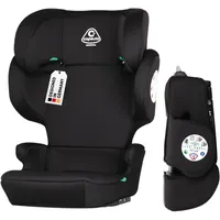 capsula® Kindersitz-Isofix-I-Size I Gruppe II/III, 15–36 kg, 100–150 cm, 4–12 Jahre, faltbar, 14-fach verstellbar, Seitenschutz, universeller Autositz für Kinder, schwarz