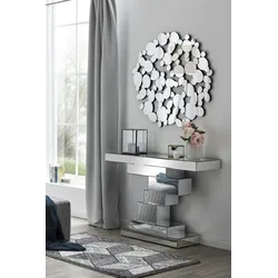 SalesFever Konsolentisch aus MDF mit Spiegelglas | B 119 x T 33 x H 80 cm | komplett verspiegelt