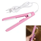 Glätteisen, 2-in-1, Haarglätter, Mini-Haarglätter, Mini-Glätteisen aus Keramik, für alle Haartypen, kurzes Haar, Pony, zu Hause oder im Salon,Rosa