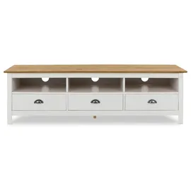 Idimex Campo Lowboard 160 cm Weiß/Natur Holz
