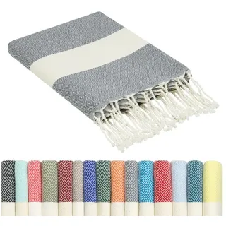 Flora Furora furora Holiday Strandtuch groß 100x200 cm: Baumwolle, leicht lang dünn kompakt - Premium Qualität | Hamamtuch Saunatuch, Fouta Strandhandtuch XXL | Damen & Herren Badetuch Stranddecke Picknickdecke