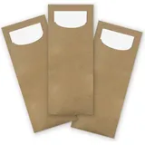 itenga 24x Bestecktasche aus Papier Kraftkarton Einweg mit Serviette