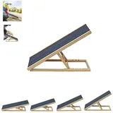 Unabhängige Hunderampe Dog Ramp Indoor & Outdoor, aus Echtholz, mit 4 Höhenverstellbar und Rutschfestem Teppich, Zusammenklappbares Tragbares Design, für Bett, oder Sofa- 100 cm x 40 cm