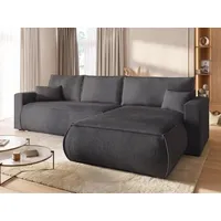 BroMARKT Ecksofa HAVANA Schlaffunktion Bettkasten L-Form 120x236 cm Grau - Grau
