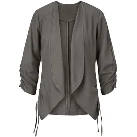 Blusenblazer "Blusenblazer", Damen, Gr. 48, grau (taupe), 100% Polyester, Blazer Blusenblazer