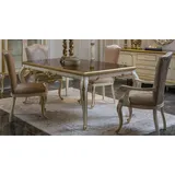 Französischer Esstisch Esszimmer Tisch Luxus Möbel Klassische Barock Rokoko Neu - Braun/Weiß