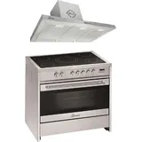 Gurari Elektro-Standherd GCH E 912 X+ GCH 461 IS 9 Dunstabzugshaube 90 cm - Silber