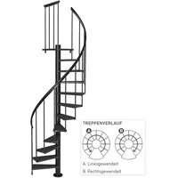 DOLLE Spindeltreppe Calgary Ø 140 cm Metallelemente Anthrazit 11 Stufen FSC®
