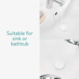 Navaris Pop-Up Ablaufventil 1 1/4 Zoll - Universal Ablaufgarnitur für Waschbecken Badewanne mit Überlauf - Abflussgarnitur mit Dichtung - Weiß